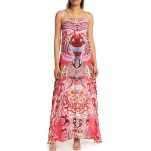 Shahida Parides Silk Python Maxi Dress Size Small NEW